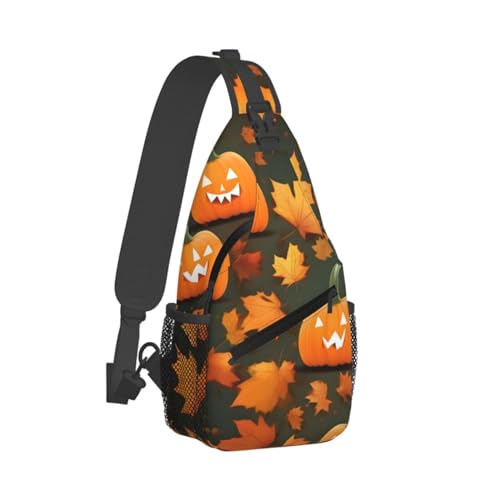 Mochila cruzada deportiva con estampado de calabaza miniatura 2