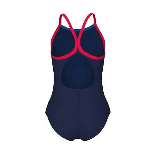 Image of Arena Girls' Feel Solid Light Drop Back Swimsuit Thin Straps Stretchy One Piece Kids Bathing Suit