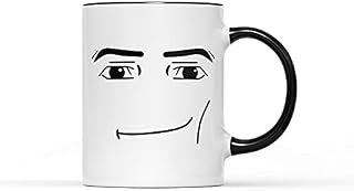 MuggLife Roblox Face Mug - Coffee Tea Cup Perfect Ideal Christmas Birthday Present Gift Heavy Duty Ceramic Handle Coated Dishwasher Microwave Safe (Black Handle) (MUG2099)
