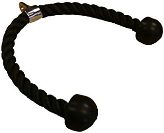 CFF Tricep Rope with Rubber Ends Exerciser, Black