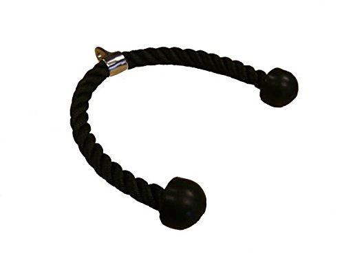 CFF Tricep Rope with Rubber Ends Exerciser, Black