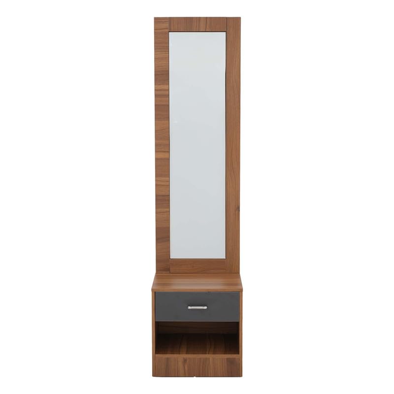 Image of Royaloak Zen Dresser with Long Mirror, Engineered Wood with Melamine Finish, Ample Drawer Storage, Chrome Handles & Modern Design,