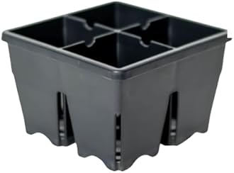 Epic Gardening Reusable Seed Starter Tray - 4 Cell 4"/8 Seedling Starter Trays - Easy Watering, Indoor Greenhouse, Plant Starter, Gardener-Friendly for Seedlings | UV-Treated & BPA-Free - Black