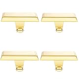 Tingtio Gold Stocking Holders for Mantle, Set of 4 Christmas Stoking Holder Weighted Flat Stocking Holders Hangers for Mantle Fireplace for Xmas Holiday Party Decoration