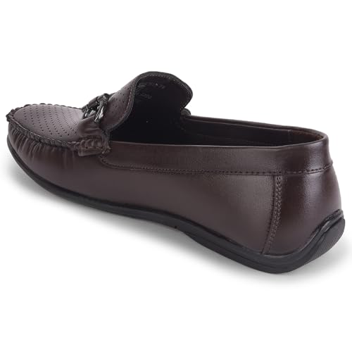 Image of Liberty Fortune HML-10E Loafer Shoes for Men - Brown, Black, Non-Lacing Casual Formal Slip-On Loafers Stylish Shoes Ideal for Office, Party, Wedding, Kurta - Comfortable Lightweight