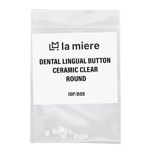 LA MIERE 10Pcs Dental Orthodontic Lingual Button Bondable Ceramic clear lingual buttons Round