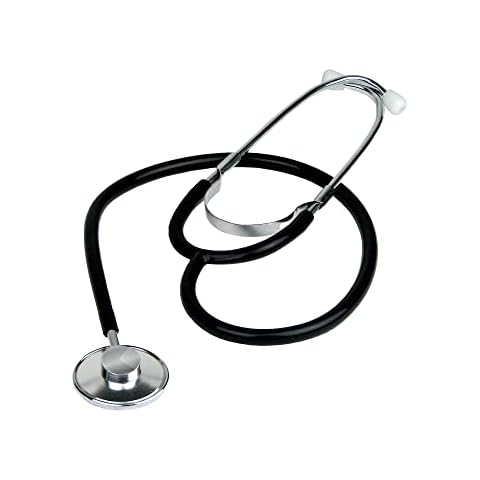 Dixie EMS Single Head Lightweight Stethoscope, Latex Free, for Doctors, Nurses, Students, Medical and Home Use - Black Cover