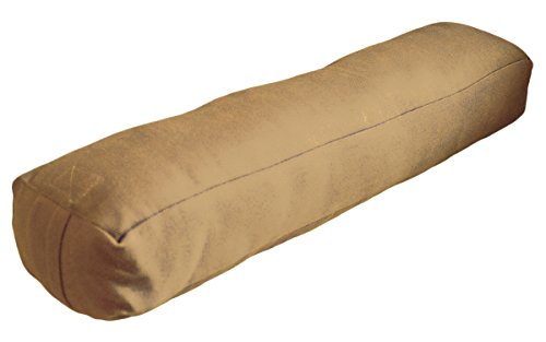 YogaAccessories Pranayama Cotton Yoga Bolster, Fawn