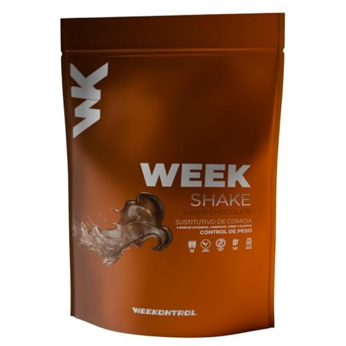 Weekontrol Batido Sustitutivo de Comida Week Shake con Alto Porcentaje de Proteína Vegetal para Perder o Mantener Peso. Batido Saciante en Variedad de Sabores (Chocolate)