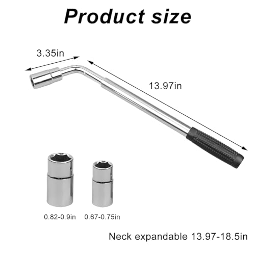 Image of Car Telescoping Lug Wrench, Extendable 4 Way Vehicle Wheel Brace Removal Tool with 17 /19mm and 21 /23mm Sockets, Automotive Tire Nut Repair Wrench Accessories, Universal Fit