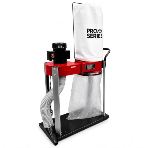 Lumberjack Dust Extractor 750W 1HP Workshop Extraction Vacuum 4 Hose 57L Collection Bag Heavy-Duty Aluminium Base Mobile with Swivel Casters High Airflow 500 CFM for Woodworking Extractors