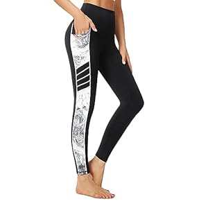 Sugar Pocket Womens High Waisted Sports Yoga Leggings Pants, Gym Leggings for Women, Yoga Workout Sport Exercise Cycling Leggings with Pockets