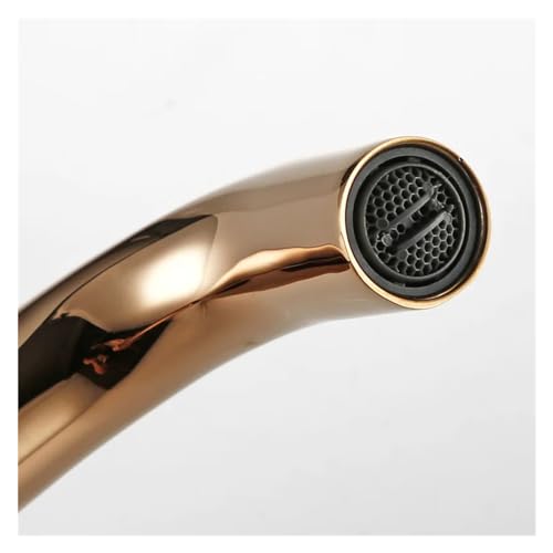 Robinet mitigeur double trou or rose laiton rotatif - 4