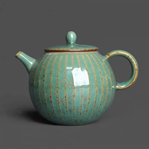 Tetera de 170 ml redonda a rayas pequeñas handheld tea maker verde retro 7