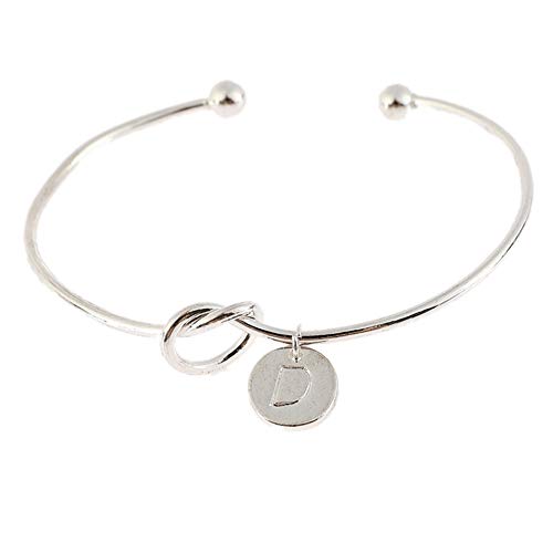 SDGDFXCHN Regalo de las damas de honor empate el nudo solo letras iniciales encantos personalizados brazalete pulsera joyería de la boda