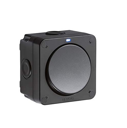Knightsbridge OP2 Outdoor Weatherproof Single Switch, Black, 66.0 mm*90.0 mm*90.0 mm