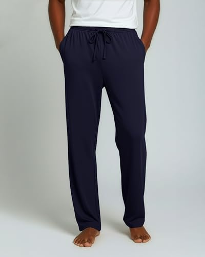 Image of Real Essentials 3 Pack: Men's Pajama Pants Soft PJ Lounge Bottoms Loungewear Pijamas Elastic Waist Pockets (Big and Tall)