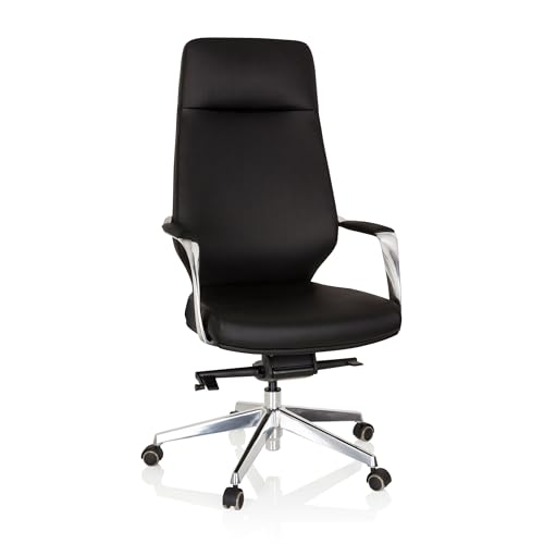 HJH Office 600983 Sedia Direzionale in Ecopelle Nera