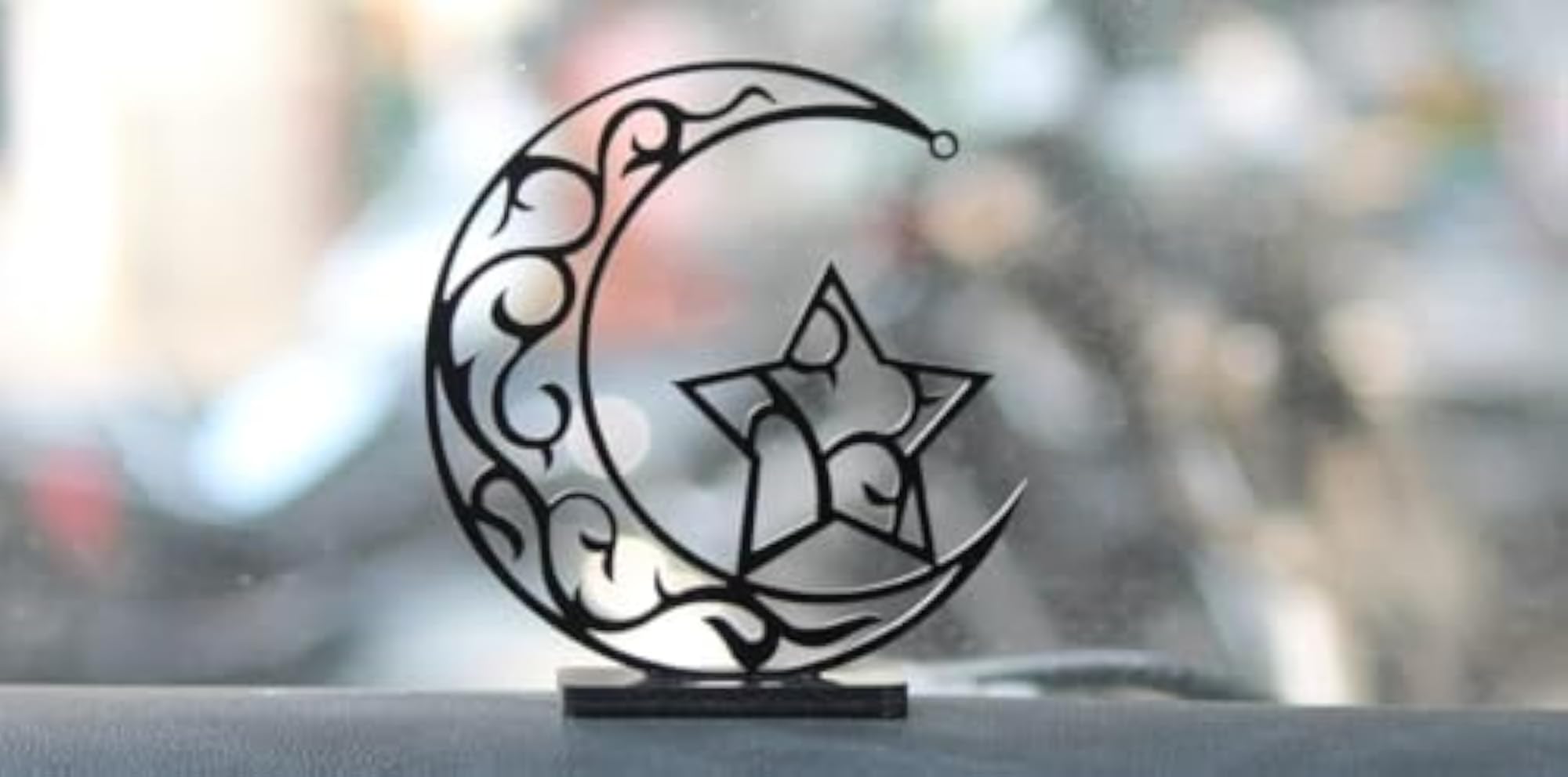 Islamic Moon Star Shape Spiritual Decor for Car