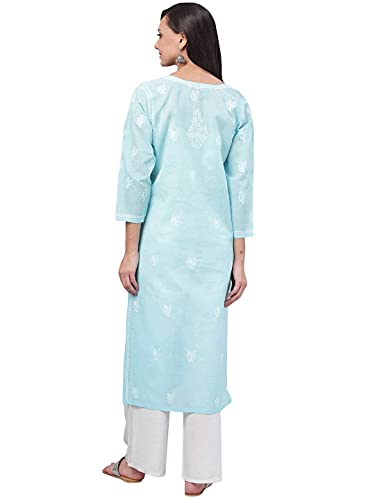 Image of Ada Hand Embroidered Lucknowi Chikankari Cotton Kurta for Women A133488
