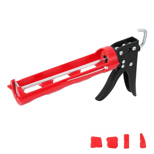 Ubrvhrt Pistola Silicona Pistola para Calafateo Pistola Selladora Pistola Aplicador De Silicona Profesional, Plicador Con Muelle De Silicona y Masilla, Pistola De Cartuchos Para Cartuchos 150-330ml