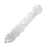 Aptitan Large Balls Glass Dildo Big Crystal Penis G-Spot Stimulator Anal Plug Butt Expander Sex Toy (Medium)