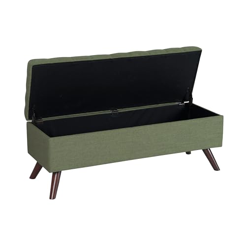 Image of HomePop 48 inch Modern Tufted Storage Bench - Moss Green