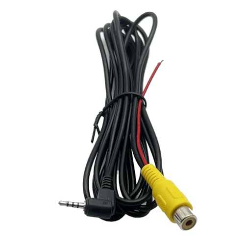 jasavdio RCA to 2.5mm AV-in Cable with Trigge 2.5mm Angle Reversing Camera Male Plug to RCA AV-in Adapter Cable