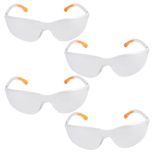 OUNONA 4pcs Anti-fog Impact-resistant Safety Goggles Eye Protective Glasses Windproof Sealed Eyes Protector for Adults Industrial Use Random Color