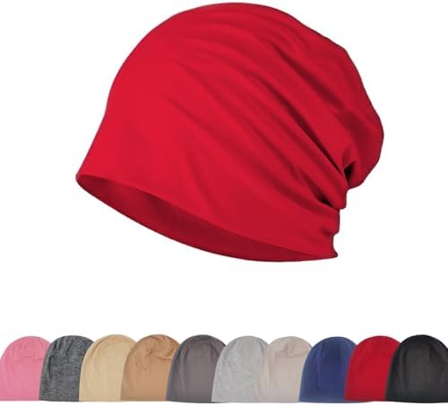 Djfkey Slouch Beanie Dünne leichte Baumwollmütze für Damen und Herren | Weiche ganzjährig nutzbare Kopfbedeckung für Alltag, Wanderungen, unter dem Helm und zum Schlafen