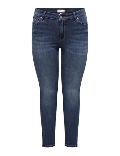 ONLY CARMAKOMA Damen Carkarla Reg Sk ANK Zip DNM Bj581 Noos Hose, Dark Blue Denim, 44W / 32L EU ONLY CARMAKOMA Damen Carkarla Reg Sk ANK Zip DNM Bj581 Noos Hose, Dark Blue Denim, 44W / 32L EU