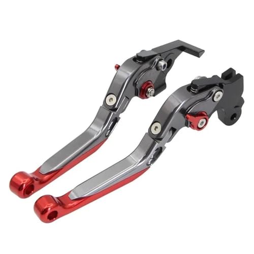 YUQUDGELKY Für YAMAHA Für Tracer 7 2021-2023 Für Tracer700 2016-2022 Motorrad Verstellbare Bremshebel, Klappbar, Ausziehbar(Gray red)