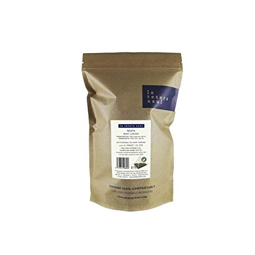 LA TETERA AZUL Infusi�n De Menta Premium, Pura, Limpia, Solo Hojas De Menta. 60 Pir�mides. Infusi�n Digestiva Y Alivio Gases. Bolsa De 60 Pir�mides.