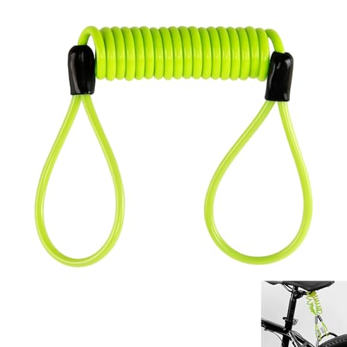 Cable Recordatorio Candado Disco para Moto, Cable Seguridad Freno Elástico Amarillo de 1,2 Metros, Función de Recordatorio Visual para Evitar Arranque Accidental, Ideal para Motocicletas Scooters