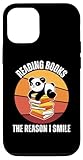 libro por trece razones pdf Fácil instalación Carcasa para iPhone 13 Vintage Kawaii Panda Libros de lectura La razón por la que sonrío