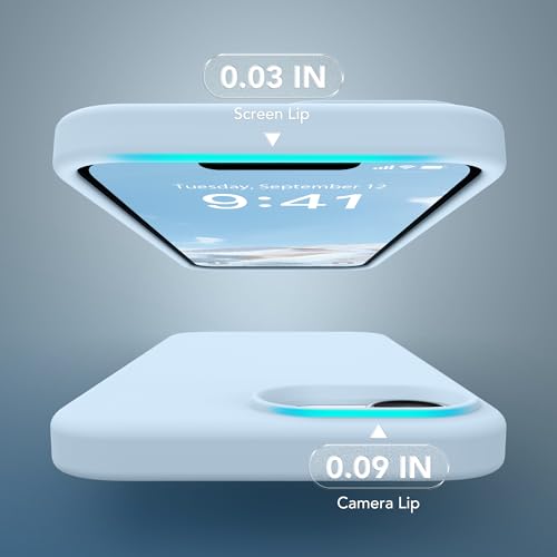 Image of Magnetic for iPhone 17e /iPhone 16e Case, Compatible with MagSafe, [Soft Anti-Scratch Microfiber Lining] Slim Silicone Shockproof Protective Phone Case for iPhone 17e /16e 6.1 inch, Light Blue