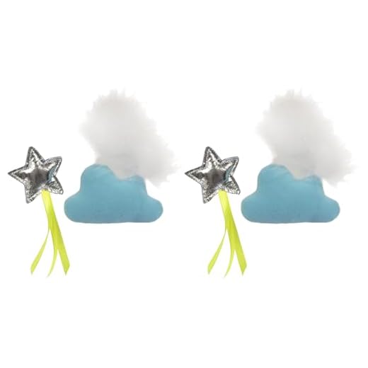 SmartyKat (2 Count Twinkle Time Cloud & Star Electronic Light Up Cat Toys, Battery Powered - Blue/Silver, 2 Count (Pack of 2)