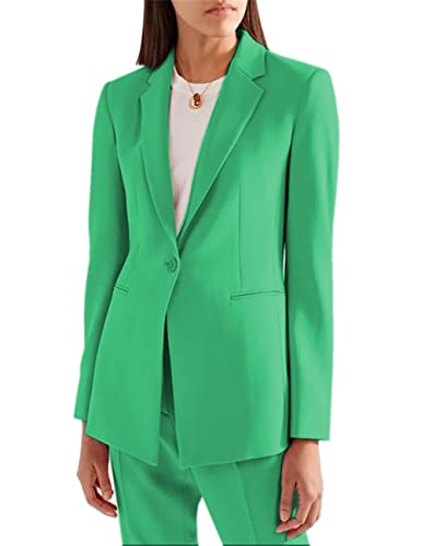 JinXuanYa Women's Suits Blazer Regular Fit 2 Piece Solid Formal Business Lady Suit Set Work Blazer Office Suit（Jacket+Pants ）4
