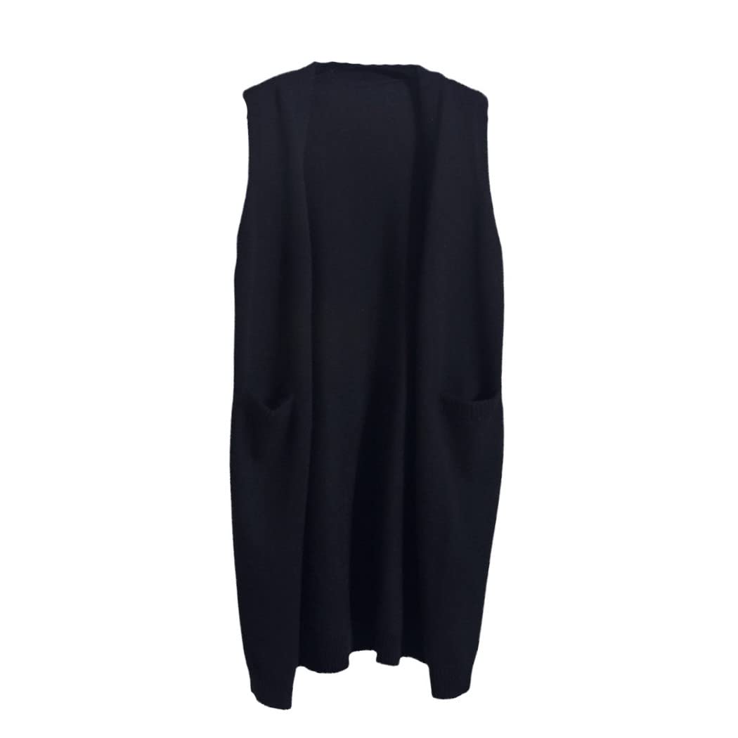 Chaleco de punto largo negro ideal para tus tardes de paseo en invierno 5