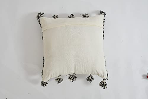 Image of Tufted Cushion Cover 18 inch x 18 inch | Bedroom Cushions Set for Bed | Living Room Cushions for Sofa | Black Diamond | Pack of 1