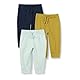 Amazon Essentials Unisex Baby Baumwollhosen Zum Schlüpfen, 3er-Pack, Blasses Minzgrün/Marineblau/Olivgrün, 18 Monate