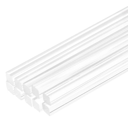 Image of MECCANIXITY 10pcs Acrylic Square Rods 3 /16 inchx16 inch Clear Acrylic 5mmx400mm