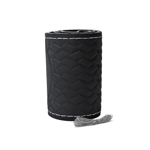 Image of Leather 25CM Universal Fit Car Steering Wheel Cover, Elastic Breathable and Odorless (Silver-6)