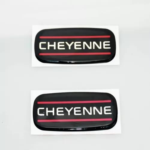 Image of 2Pc Cheyenne Cab Emblem Badge Logo Roof Pillar Replacement for 88-07 Silverado (Red), EI-SilveCutom#2
