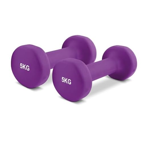 MSPORTS Hantelset, neopren, valbar 0,5–5 kg par inkl. övningsaffisch | hantlar 5 kg – lila