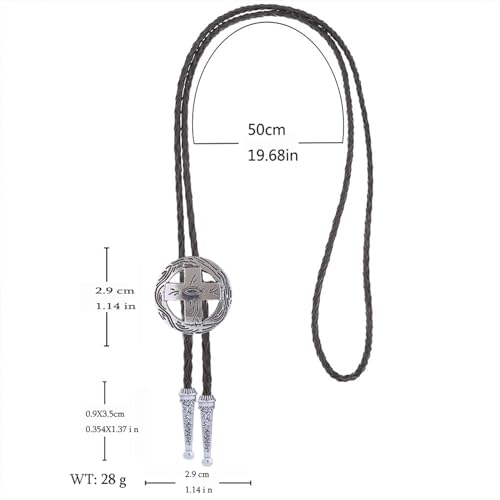 Image of Cowboy Bolo Tie for Men, Vintage Cow Skull Bolo Tie Necklace Native American Necktie for Men Women