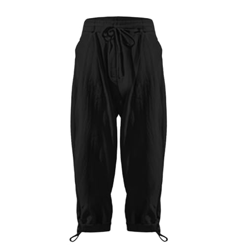 Drawstring Harem Pants for Men Summer Stretchy Waist Hawaii Beach Sweatpants Cotton Linen Baggy Highstreet Trousers3