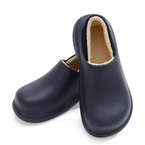 BestMarket.TV Chanclas térmicas ligeras con piel sintética para los días fríos, azul oscuro, 37 EU