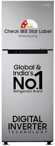 Samsung 236 L, 2 Star, Digital Inverter, Frost Free Double Door Refrigerator (RT28C3032GS/HL, Gray Silver)