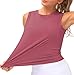 Ice Silk Workout Tops for Women Quick Dry Muscle Gym Running Shirts Sleeveless Flowy Yoga Tank Tops (Rose Red, Small)
